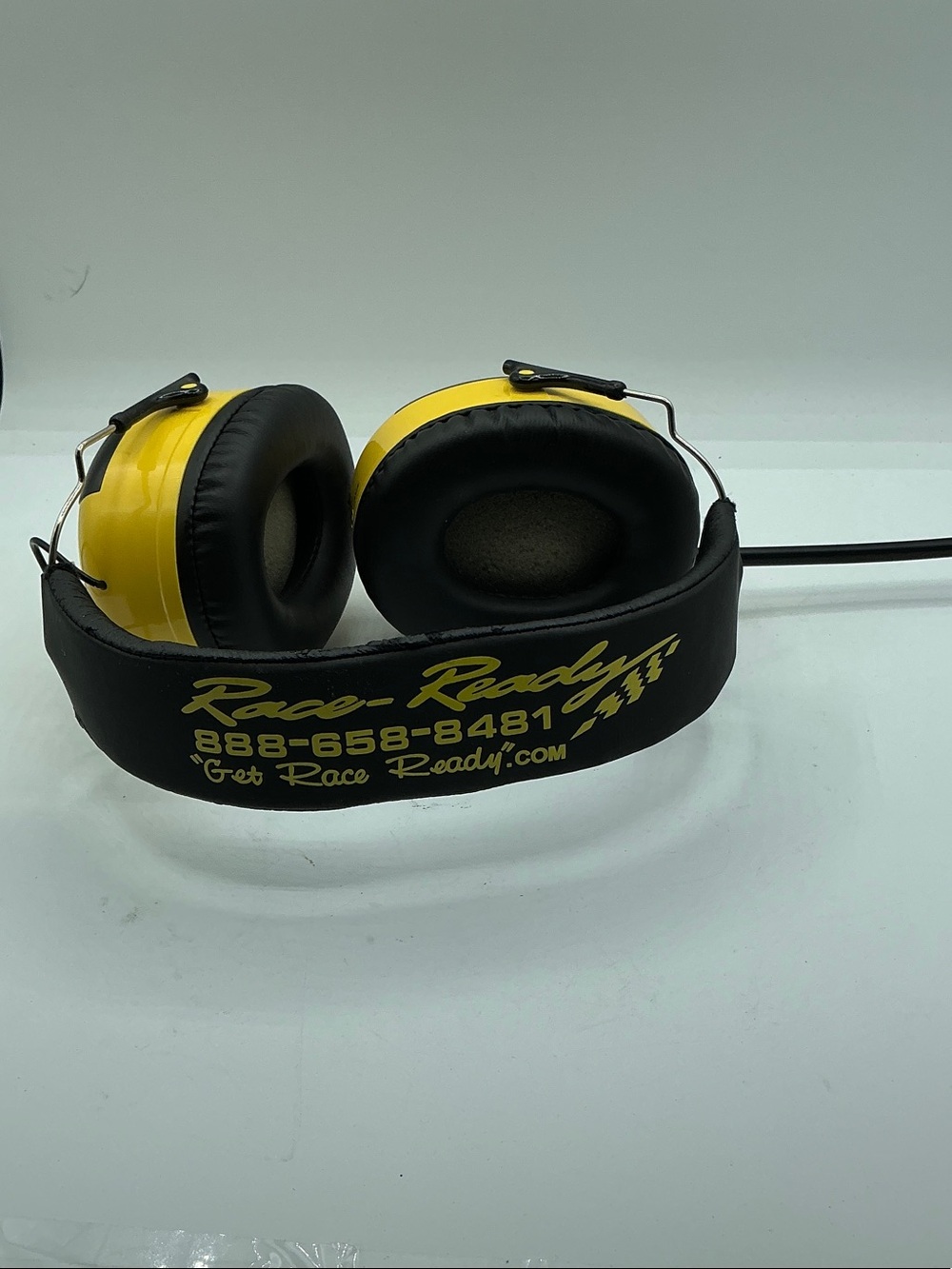 Race-Ready Yellow Over-Ear Headphones with Cushioned Ear Cups